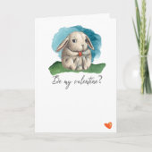 Wees mijn valentijn schattige konijnenkonijn en ha kaart (Voorkant)