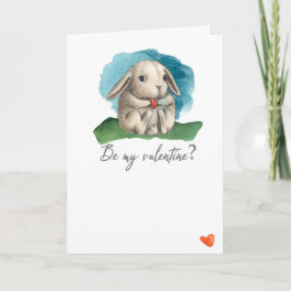 Wees mijn valentijn schattige konijnenkonijn en ha kaart