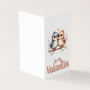 Wees mijn Valentijn – Schattige Liefdesvogels Vale Kaart