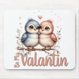 Wees mijn Valentijn – Schattige Liefdesvogels Vale Muismat