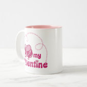 Wees mijn Valentijn Schattigee Bumble Bee Cartoon Tweekleurige Koffiemok (Voorkant links)