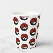 Wees mijn Valentijn Schattigee rode lieveheersbees Papieren Bekers (Voorkant)