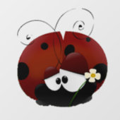 Wees mijn Valentijn Schattigee rode lieveheersbees Raamsticker (Vel)