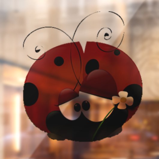 Wees mijn Valentijn Schattigee rode lieveheersbees Raamsticker (Vel 2)