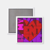 Wees mijn Valentijn Square Magnet (Voorkant / Achterkant)