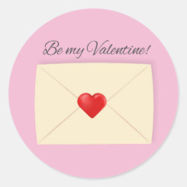 Wees mijn Valentijn sticker met envelop