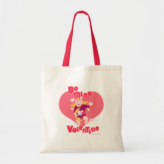 Wees mijn Valentijn Sweet Cupid Love Cartoon Tote Bag (Voorkant)