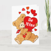 Wees mijn Valentijn Teddy Feestdagen Kaart (Voorkant)