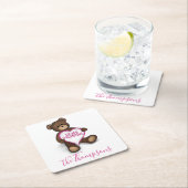 Wees mijn Valentijn Teddybeer gepersonaliseerd Kartonnen Onderzetters (Insitu)