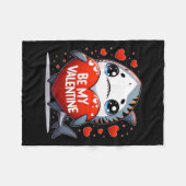 Wees mijn Valentijn Tiger Shark Heart Fleece Deken (Voorkant (Horizontaal))