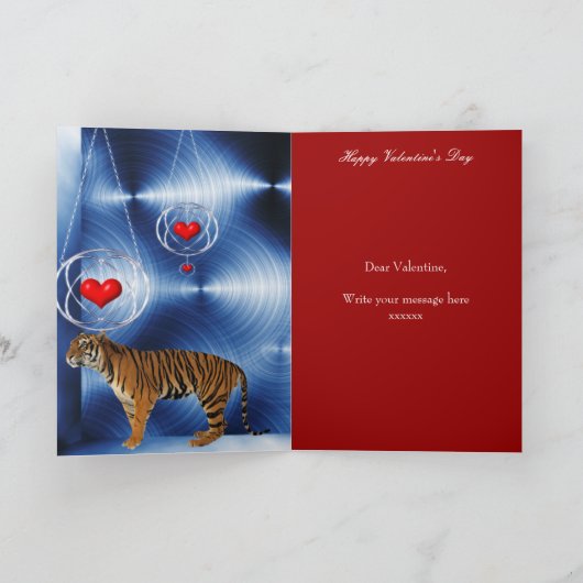 Wees mijn Valentijn tijger Feestdagen Kaart (Binnen)