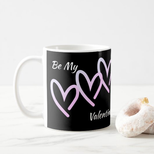 Wees mijn Valentijn Triple Heart Coffee Mok (Met donut)