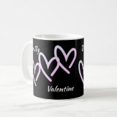 Wees mijn Valentijn Triple Heart Coffee Mok (Voorkant links)