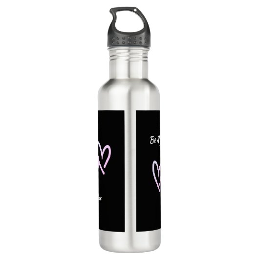 Wees mijn Valentijn Triple Heart Waterfles (Achterkant)