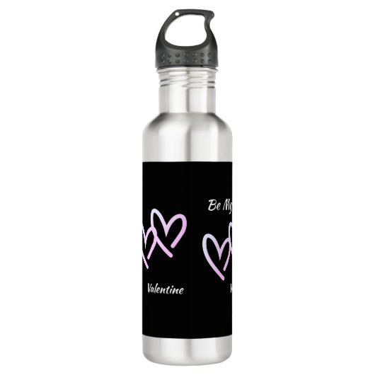 Wees mijn Valentijn Triple Heart Waterfles (Voorkant)