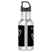 Wees mijn Valentijn Triple Heart Waterfles (Achterkant)