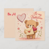 Wees mijn Valentijn Uitnodiging (Voorkant / Achterkant)