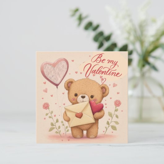 Wees mijn Valentijn Uitnodiging (Staand voorkant)