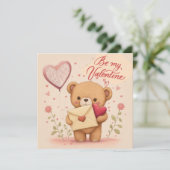 Wees mijn Valentijn Uitnodiging (Staand voorkant)