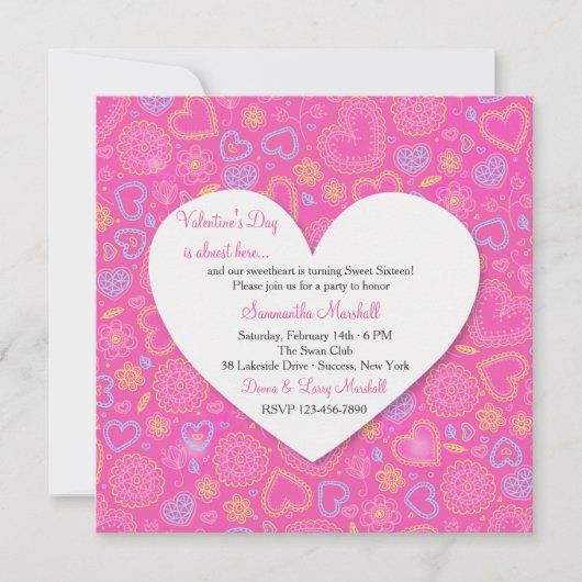 Wees mijn Valentijn-uitnodiging Kaart (Voorkant)