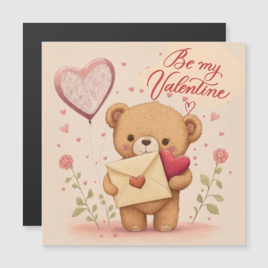 Wees mijn Valentijn Uitnodiging Magnetische Uitnodiging (Voorkant / Achterkant)
