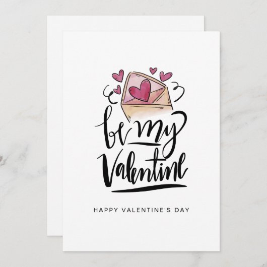Wees mijn Valentijn Valentijnsdag kaart (Voorkant / Achterkant)