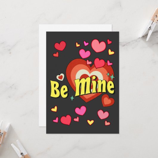 Wees mijn valentijn Valentijnsdag Kaart (Voorkant / Achterkant in situ)