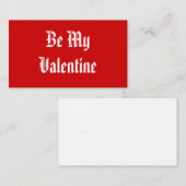 Wees mijn Valentijn. Valentijnsdag. Red en White. Notitiekaartje (Voorkant / Achterkant)
