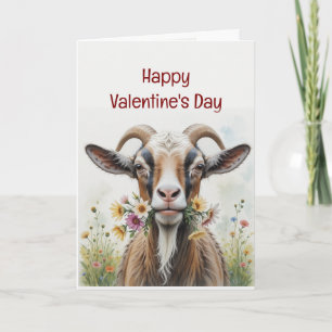 Wees mijn Valentijn van oude geit die van je houdt Feestdagen Kaart