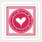 Wees mijn Valentijn Vierkante Sticker (Voorkant)