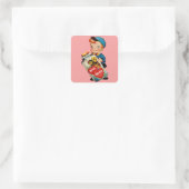 Wees mijn Valentijn Vierkante Sticker (Tas)