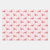 Wees mijn Valentijn, Waterverf Dachshund Dog Pink Inpakpapier Vel (Voorkant 3)