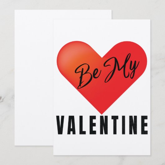 Wees mijn Valentijn Wenskaart Kaart (Voorkant / Achterkant)