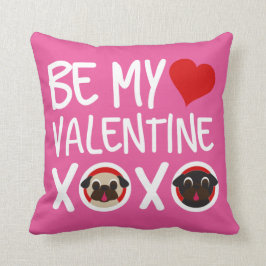 Wees mijn Valentijn XOXO Pug Pillow Roze Kussen