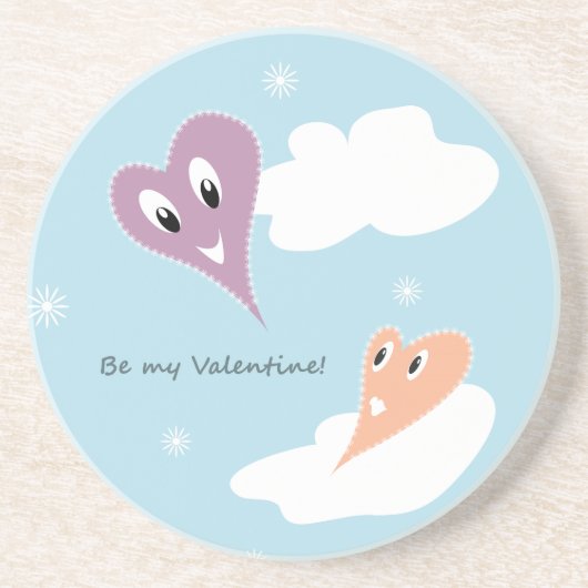Wees mijn Valentijn Zandsteen Onderzetter (Voorkant)