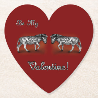 "Wees mijn Valentijn! Zebra's" Kartonnen Onderzetters
