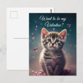 Wees mijn Valentijn - Zoete kleine Kitten-liefde Briefkaart (Voorkant / Achterkant)