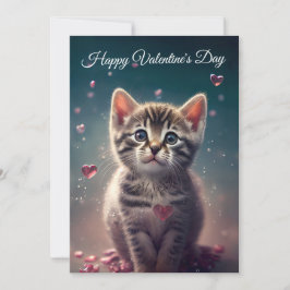 Wees mijn Valentijn - Zoete kleine Kitten-liefde Feestdagenkaart