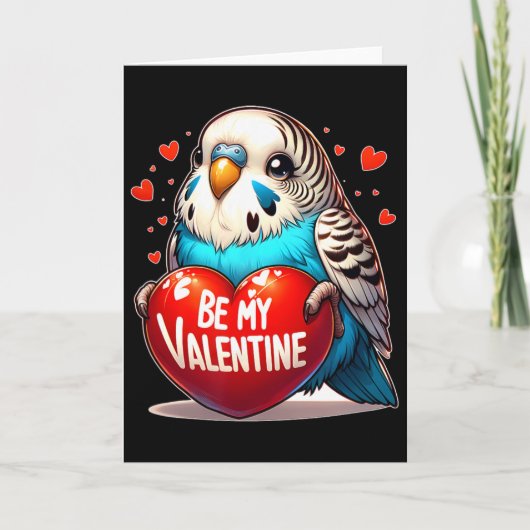 Wees mijn valentijnparkiet hart kaart (Voorkant)