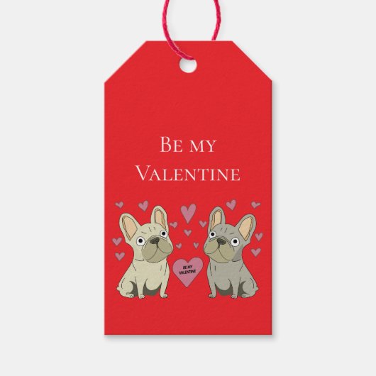 Wees mijn Valentijns, honden Cadeaulabel (Voorkant)