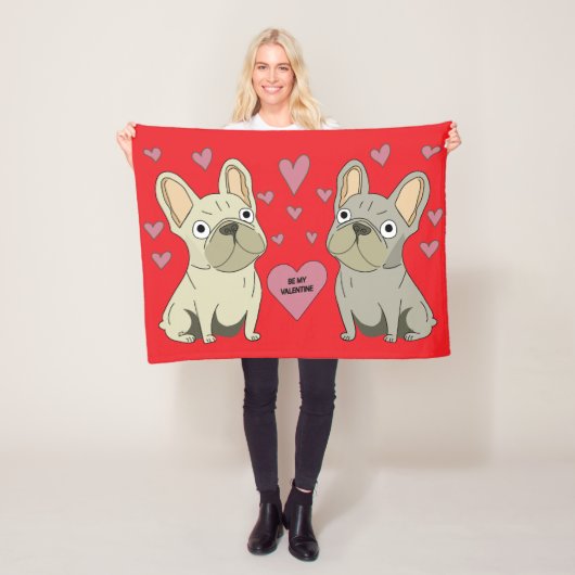 Wees mijn Valentijns, honden Fleece Deken (In situ)