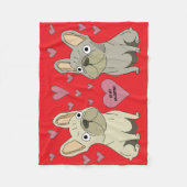 Wees mijn Valentijns, honden Fleece Deken (Voorkant)