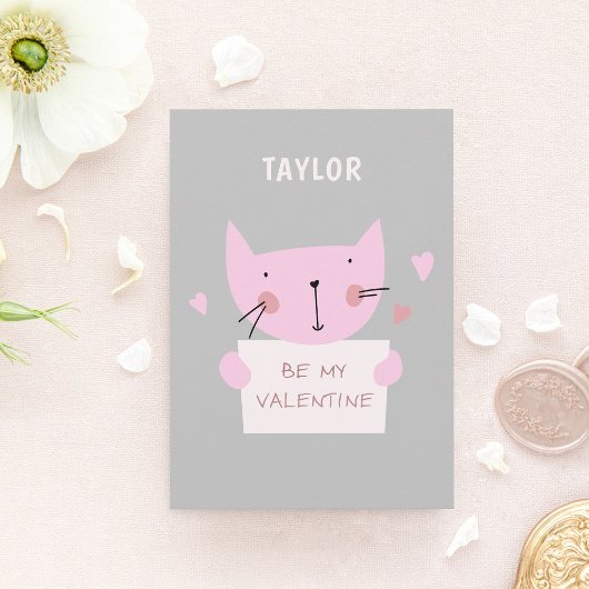 Wees mijn Valentijns Kat Feestdagenkaart