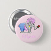 Wees mijn Valentijns Olifant Ronde Button 5,7 Cm (Voorkant /achterkant)