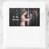 Wees mijn Valentijns Prinses Rechthoekige Sticker (Tas)