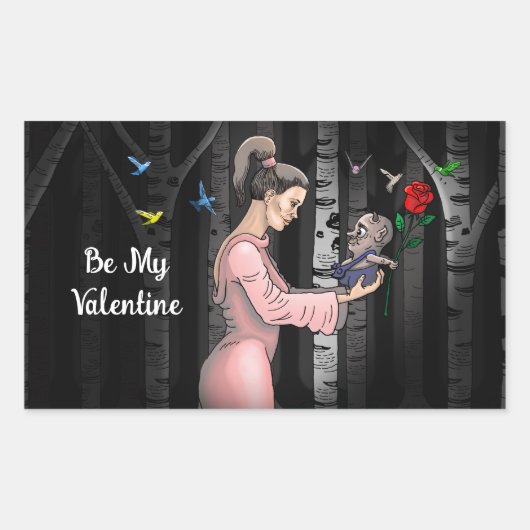 Wees mijn Valentijns Prinses Rechthoekige Sticker (Voorkant)