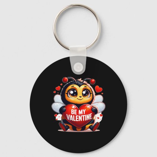 Wees mijn Valentijnsbijenhart  Sleutelhanger (Voorkant)
