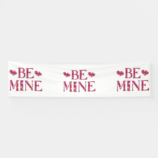 Wees mijn Valentijnsdag 2.5x10 Vinyl Banner (Horizontaal)