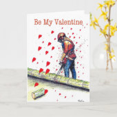 Wees mijn Valentijnsdag Boomchirurg Boomverzorger  Kaart (Gele Bloem)