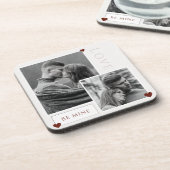 Wees mijn Valentijnsdag Couple Photo Love Bier Onderzetter (Linkerzijde)